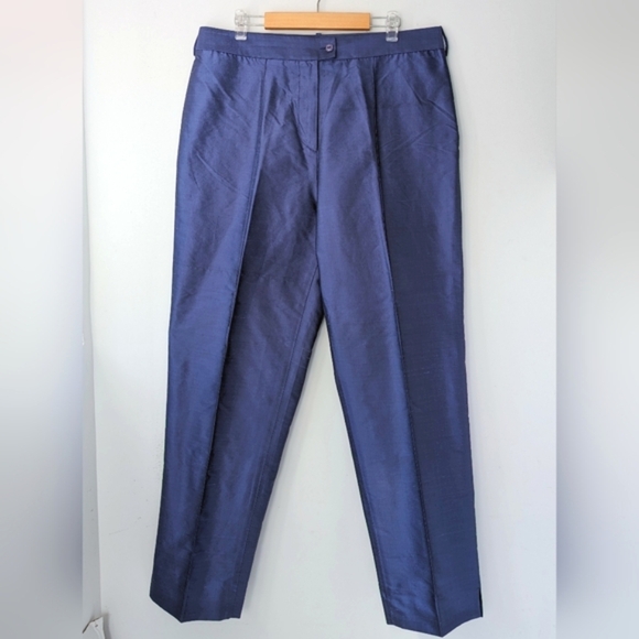 Vintage 100% Silk Iridescent Trouser Pants - Picture 2 of 13